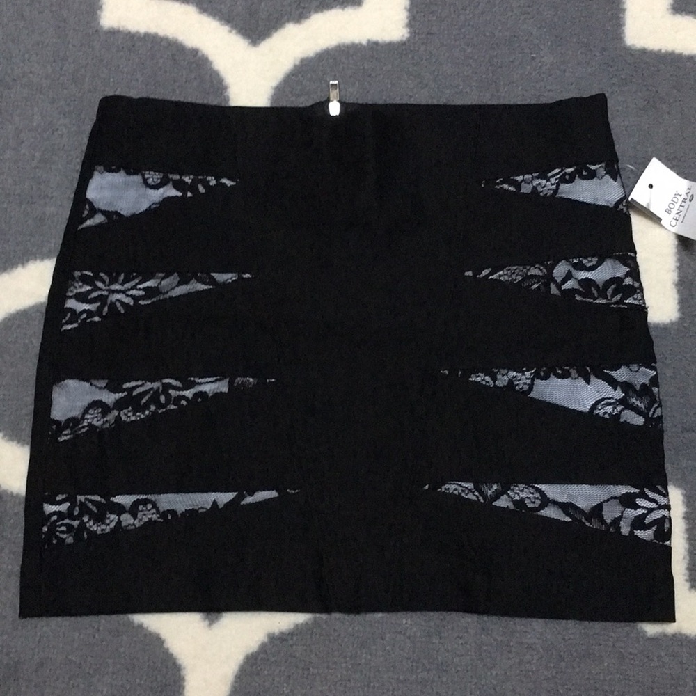 Black and white skirt with lace sides